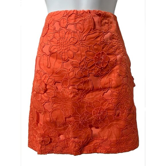 NWOT J. Crew Coral Lace Mini Skirt, Size 10 - Picture 9 of 9